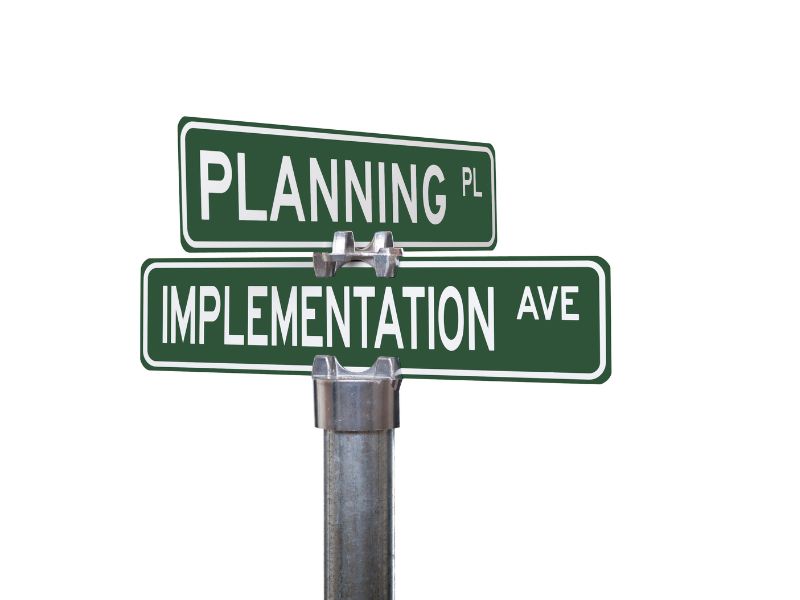 The essential steps in planning the implementation of a public building